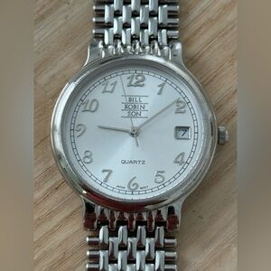 Bill Robinson Stainless Steel Watch Stainless Dial Bracelet Case New Battery